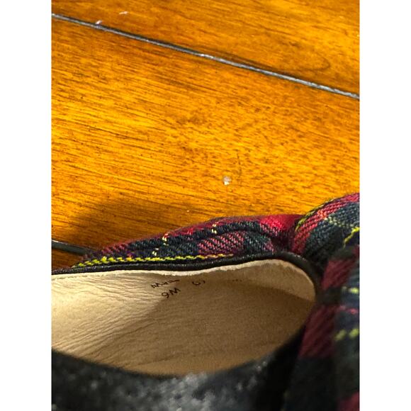 Jack Rogers Debra Satin Tartan Plaid Bow Slingback Kitten Heel Pumps size 9 - Picture 5 of 8